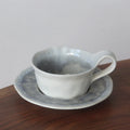 Axyaa Kiln Ceramics Latte Cups Set - Italian Style Coffee Mugs & Saucers