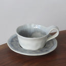 Axyaa Kiln Ceramics Latte Cups Set - Italian Style Coffee Mugs & Saucers