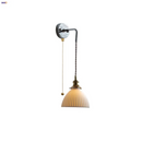 Axyaa Ceramic LED Wall Sconce Light Fixture with Pull Chain Switch