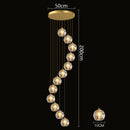 Axyaa Crystal Chandelier Stair Pendant Living Room Lights Interior Lighting