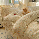 Axyaa Spring Flowers Princess Bedding Set: Duvet Cover, Sheet, Pillowcases