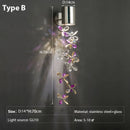 Axyaa Crystal Bedside Wall Sconce - Luxe Stainless Steel Finish & G10 Crystal Chain