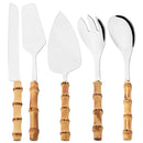 Axyaa 10pcs Bamboo Handle Cutlery Set Stainless Steel Kitchen Tableware