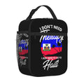 Axyaa Haiti Flag Insulated Lunch Bag: Portable, Waterproof, Thermal Oxford Tote