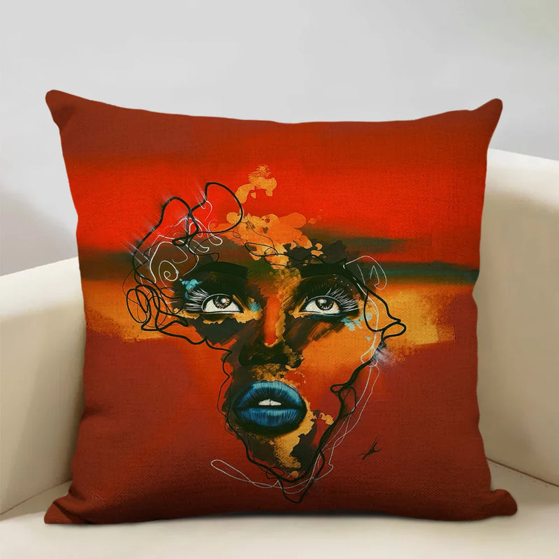 Axyaa African Woman Ethnic Cushion Cover 45x45cm