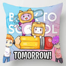 Axyaa Cartoon Print Designer Pillow Cases: Lankybox Series Home Decor Cushion Cover