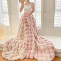 Axyaa Long Fur Rabbit Plush Blanket