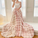 Axyaa Long Fur Rabbit Plush Blanket