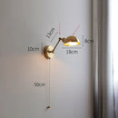 Axyaa Copper LED Wall Lamp with Pull Chain Switch for Bedroom and Bathroom