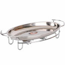 Axya Grilled Fish Plate Set | Oval Tray, Alcohol Heater, Egg-shaped Heating Plate