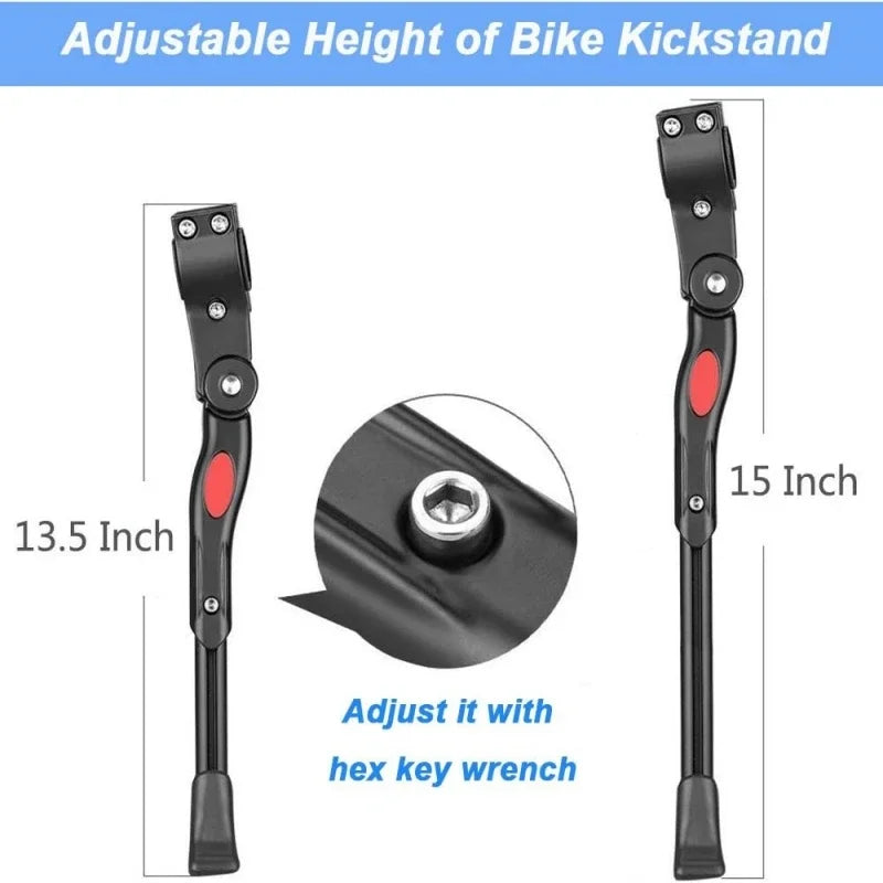 Axyaa Aluminum Adjustable Bike Kickstand for 22"-27" Bicycle