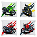 Axyaa Motorcycle Cartoon Plush Pillowcase Home Sofa Car Decor 45x45 cm