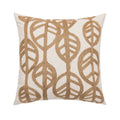 Axyaa Linen Embroidery Leaves Cushion Cover - Beige Green 45x45cm
