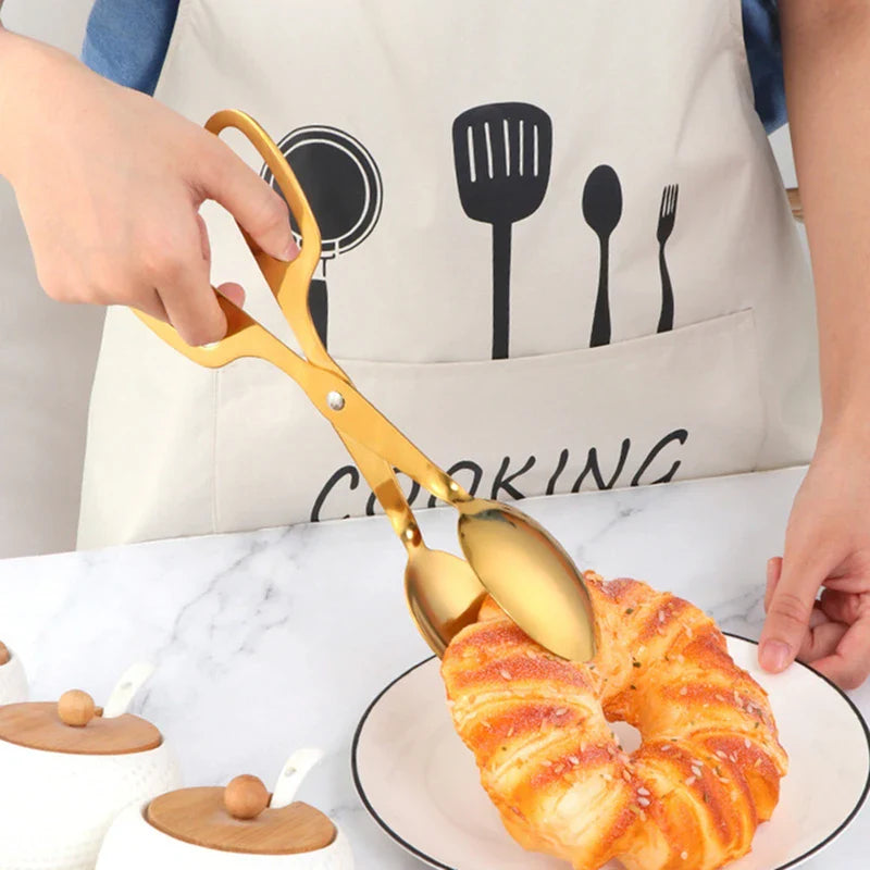 Axyaa Stainless Steel Scissors Food Tongs for Home Cooking