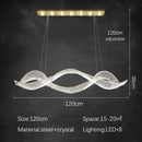 Axyaa Luxury Crystal Chandelier - Modern Minimalist Design for Dining Table, Bar, and Desk