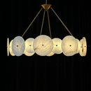 Axyaa White Marble Copper Chandelier LED Pendant Light for Home Decor