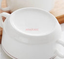 Axyaa Double Ear Ceramic Breakfast Bowl Soup Cup Dessert Cup