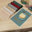 Axyaa Green Lace Edge Dining Table Mats - Set of 6