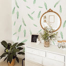 Axyaa Boho Leaves Watercolor Wall Decals - Peel and Stick Botanical Plant Decals