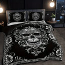 Axyaa Skull Victoria Baroque Gothic Queen King Duvet Cover Set
