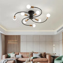 Axyaa Retro Iron Fan Chandelier for Home Living Bedroom Decor