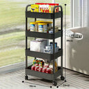 Axyaa 5 Tier Plastic Rolling Trolley Clothes Storage Locker with Wheels