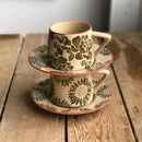 Axyaa Ice Crack Ceramic Cup | Creative Flower Mug for Home Office Coffee | High Value Light Luxury Mug