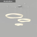 Axyaa White Ring LED Pendant Chandelier for Modern Home Decor and Indoor Lighting