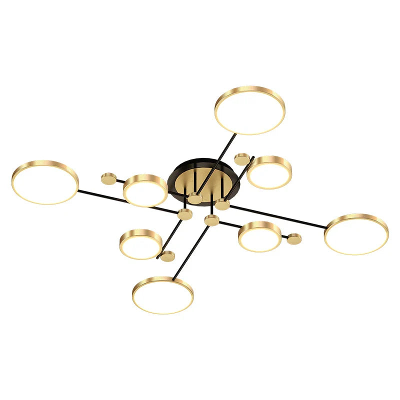 Nordic Gold Black Dimmable LED Chandelier with Remote Control - Axyaa Home Lighting