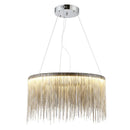 Axyaa Tassel Pendant Light for Living Room Bedroom, Chrome Circular Bohemian Hanging Lamp