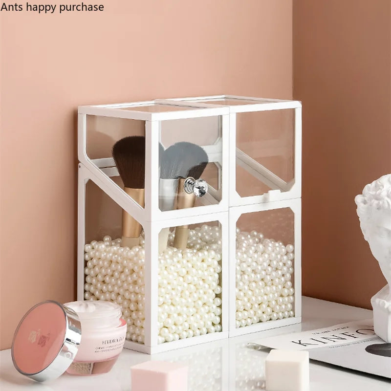 Axya Glass Makeup Brush Holder & Jewelry Box Organizer