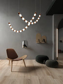 Axyaa Dimmable Pearl Necklace Chandelier Pendant Lights for Living Room