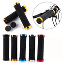 Axyaa Rubber MTB Grips with Alloy Cuffs - Anti-skid Bilateral Lock Handlebar Sleeve
