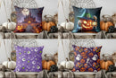Axyaa Halloween Castle and Pumpkin Decor Pillow Cover for Sofa, Bedroom, Car