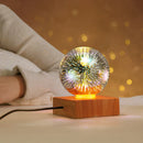 Axya Luminous LED Crystal Ball Lamp with Wooden Base Sky Night Light