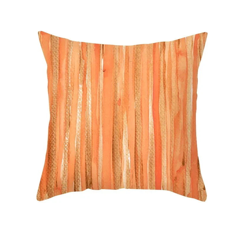 Axyaa Yellow Orange Abstract Geometry Print Pillow Cover 45x45cm