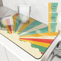 Axyaa Geometric Solar Kitchen Drying Mat - Quick Dry Dish Draining Mat