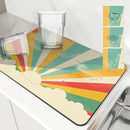 Axyaa Geometric Solar Kitchen Drying Mat - Quick Dry Dish Draining Mat