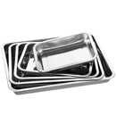 Axya Stainless Steel Serving Plate Set for Steamed Fish and Barbecue - Square Plates