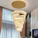Axyaa Crystal Chandelier Stair Pendant Lamp Living Room Pendant Lights