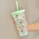 Axyaa Flower Tumbler: Cute 700ml Portable Reusable Drinking Bottle, BPA-Free
