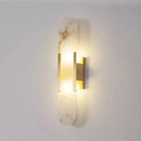 Axyaa Black Gold LED Marble Wall Sconce Modern Bedside Light