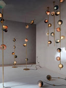 Axyaa Glass Ball Floor Lamp Modern Room Decoration Standing Light for Living Room & Office