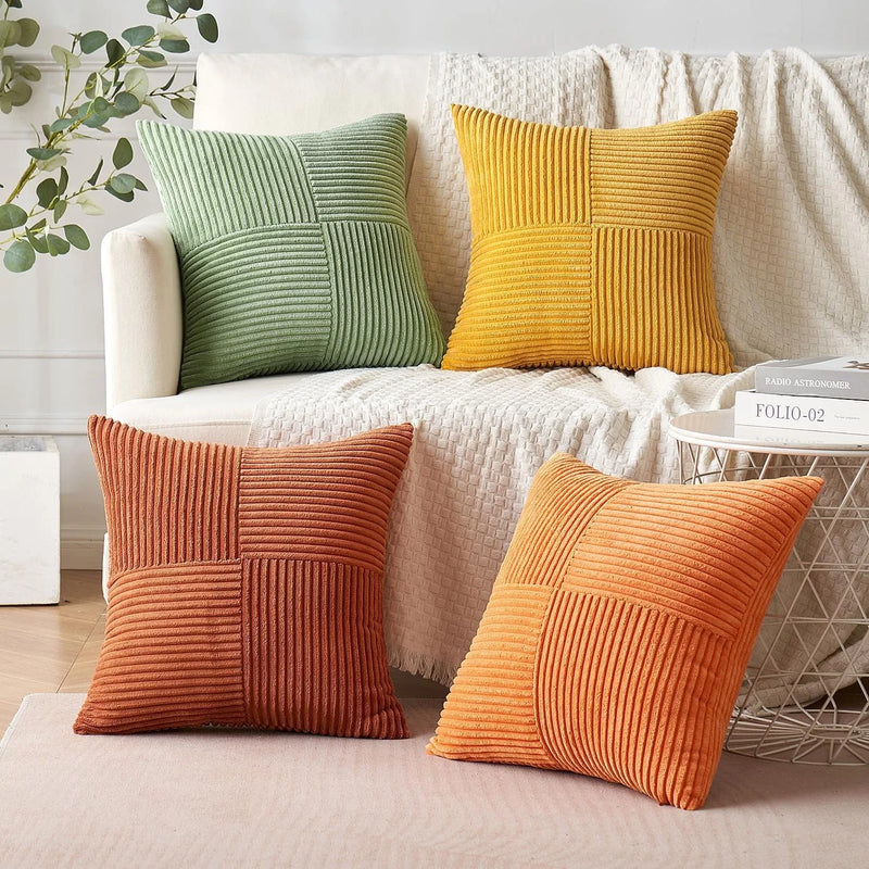 Axyaa Soft Velvet Orange Throw Pillow Covers for Couch Sofa Bed Living Room