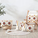 Axyaa Boho Style Ivory Burt Orang Tufted Cushion Cover for Living Room Bedroom