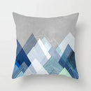 Axyaa Blue Geometric Sofa Chair Decor Set with Abstract Pillowcase & Plant Cushion Cover