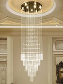 Axyaa Nordic Crystal Chandelier for Kitchen Island Living Room Staircase LED Lighting