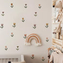Axyaa Waffle Tulip Wall Stickers Floral Flowers Decals Modern Cartoon Decor