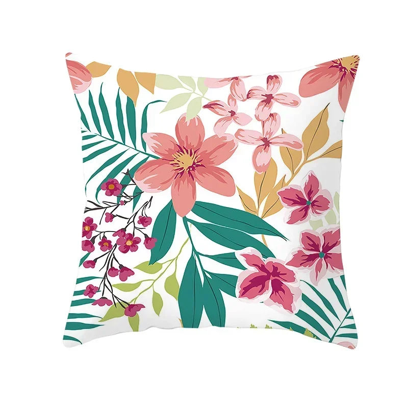 Axyaa Autumn Maple Leaves Pillow Cases with Fresh Print Flower Plant Custom Polyester Cover