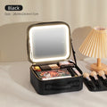 Axyaa LED Mirror Makeup Travel Train Case with Adjustable Dividers